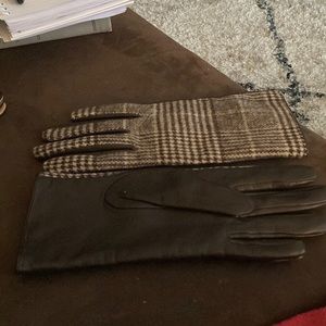 Merona brown& plaid  leather gloves.